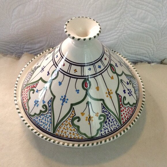 NWOT Traditional Ceramic Tagine Pot, Moroccan Tagine, Ikat, "AMIRA", Cookware - Picture 1 of 5